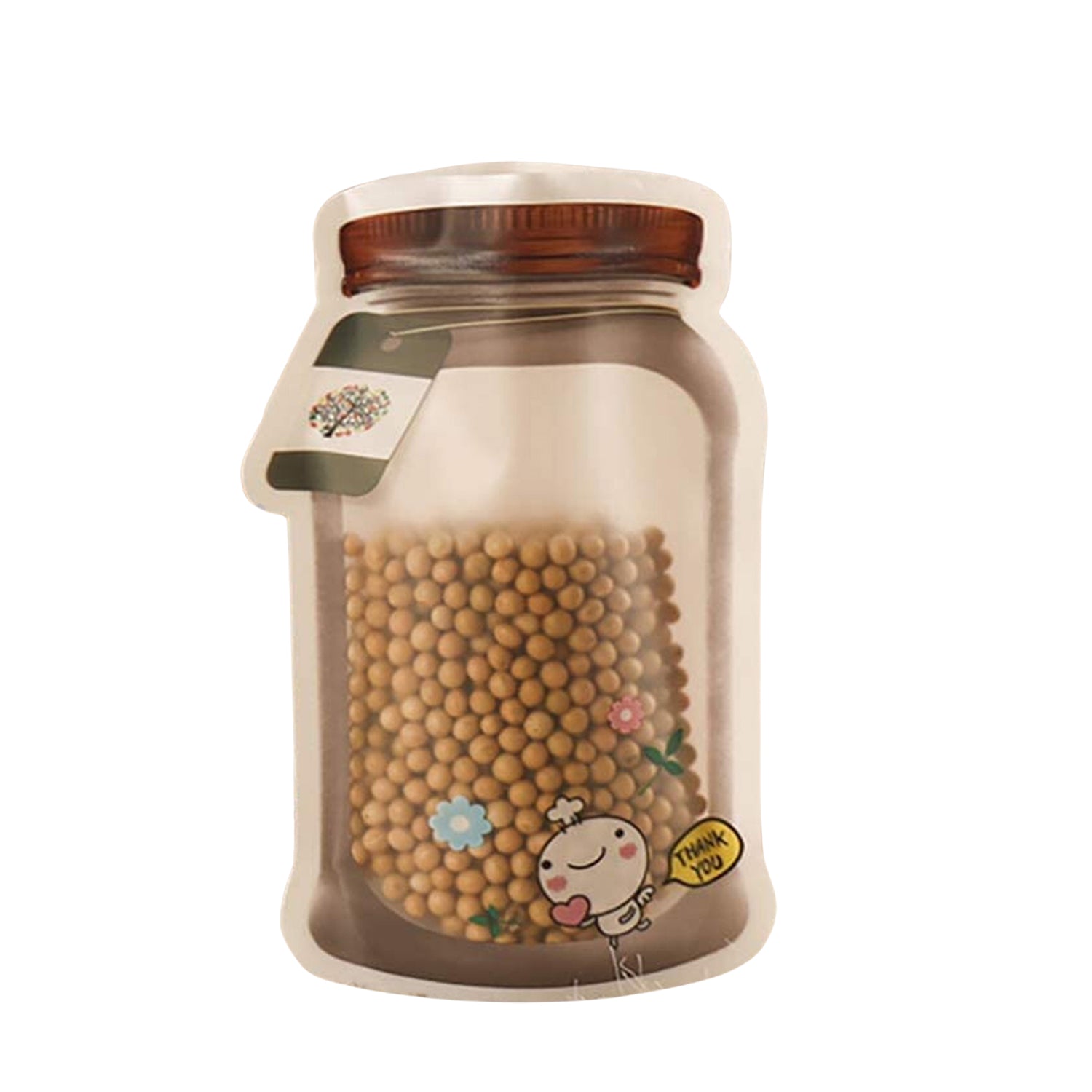 Plastic Transparent Medium Jar Shaped Pouch With Zipper (1 Pc)