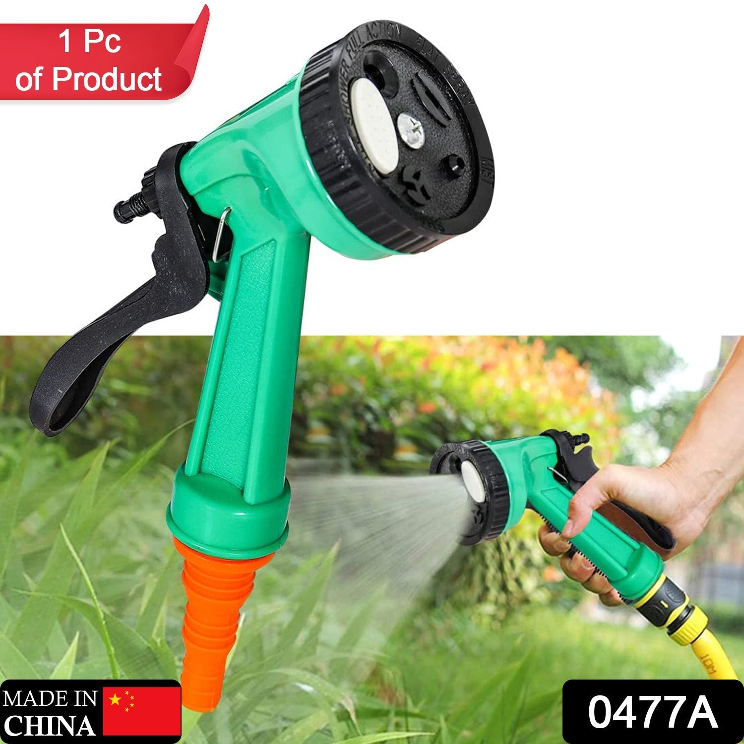 Garden nozzle with spray feature