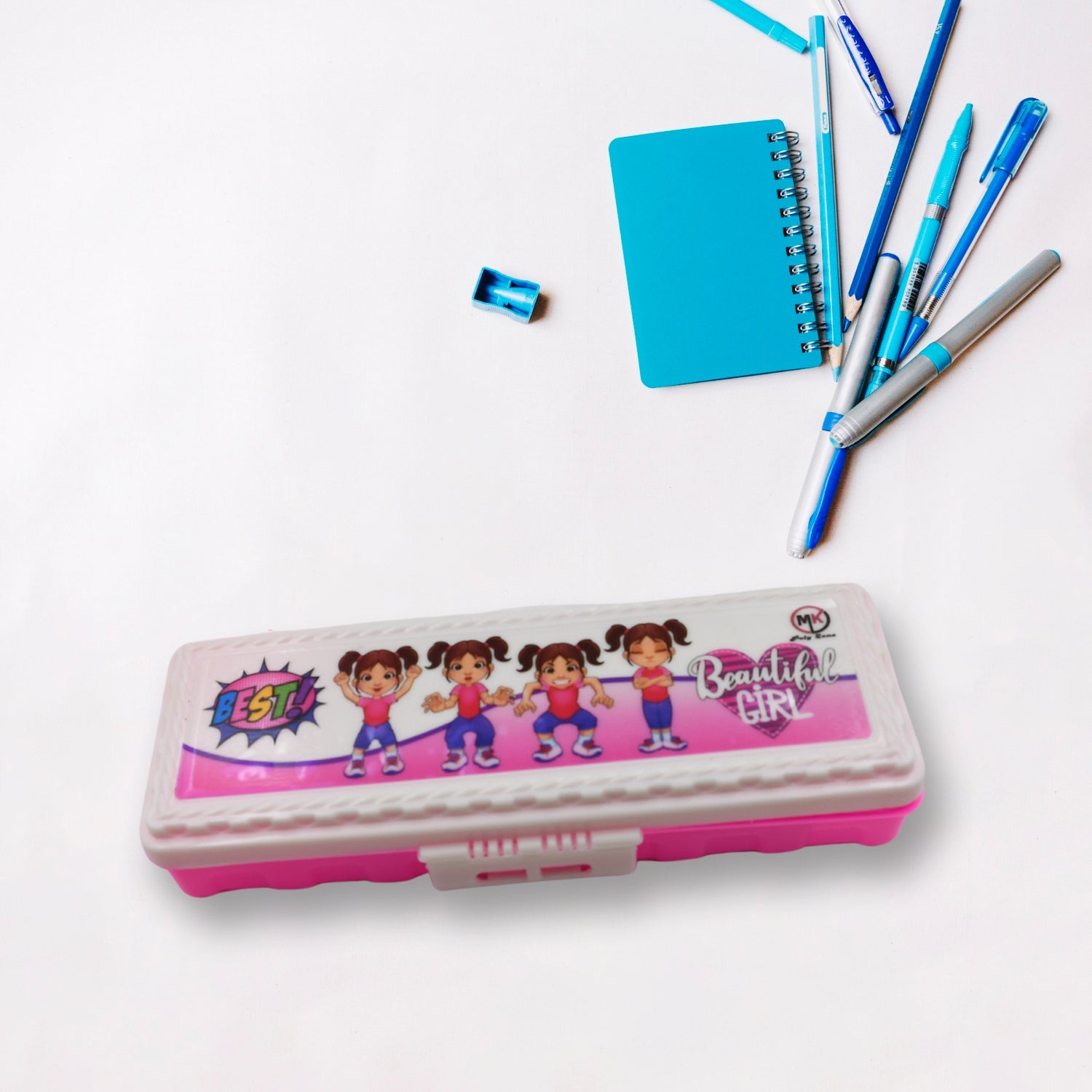 Cartoon printed pencil box for school, multipurpose use