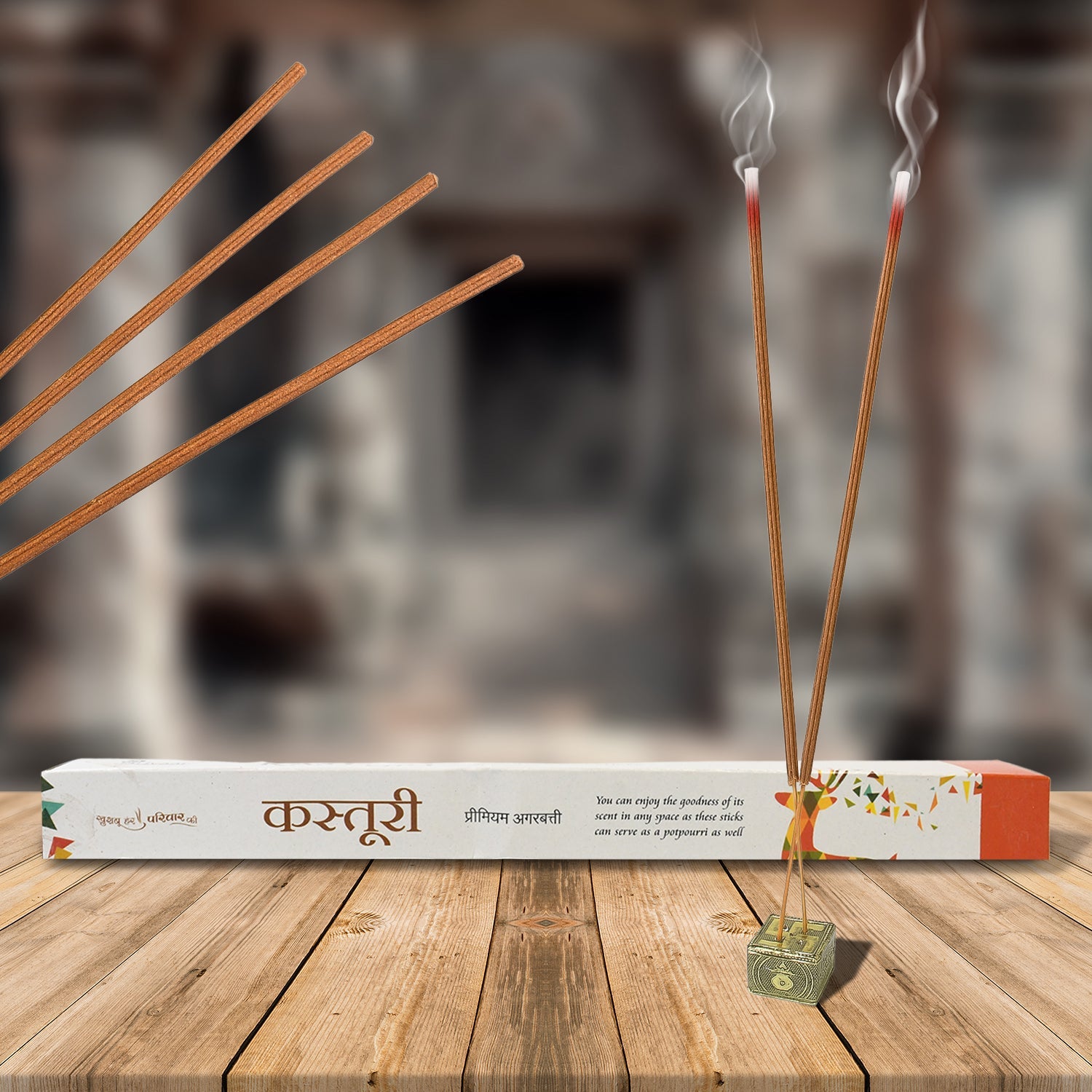 Premium Incense Sticks / Agarbatti for Everyday Use for Home, Office, Meditation and Pooja for Puja, &amp; Other Festive Occassions, Agarbatti (10 Pcs Sticks / 40 Cm / Stand not included / Mix Flavor)