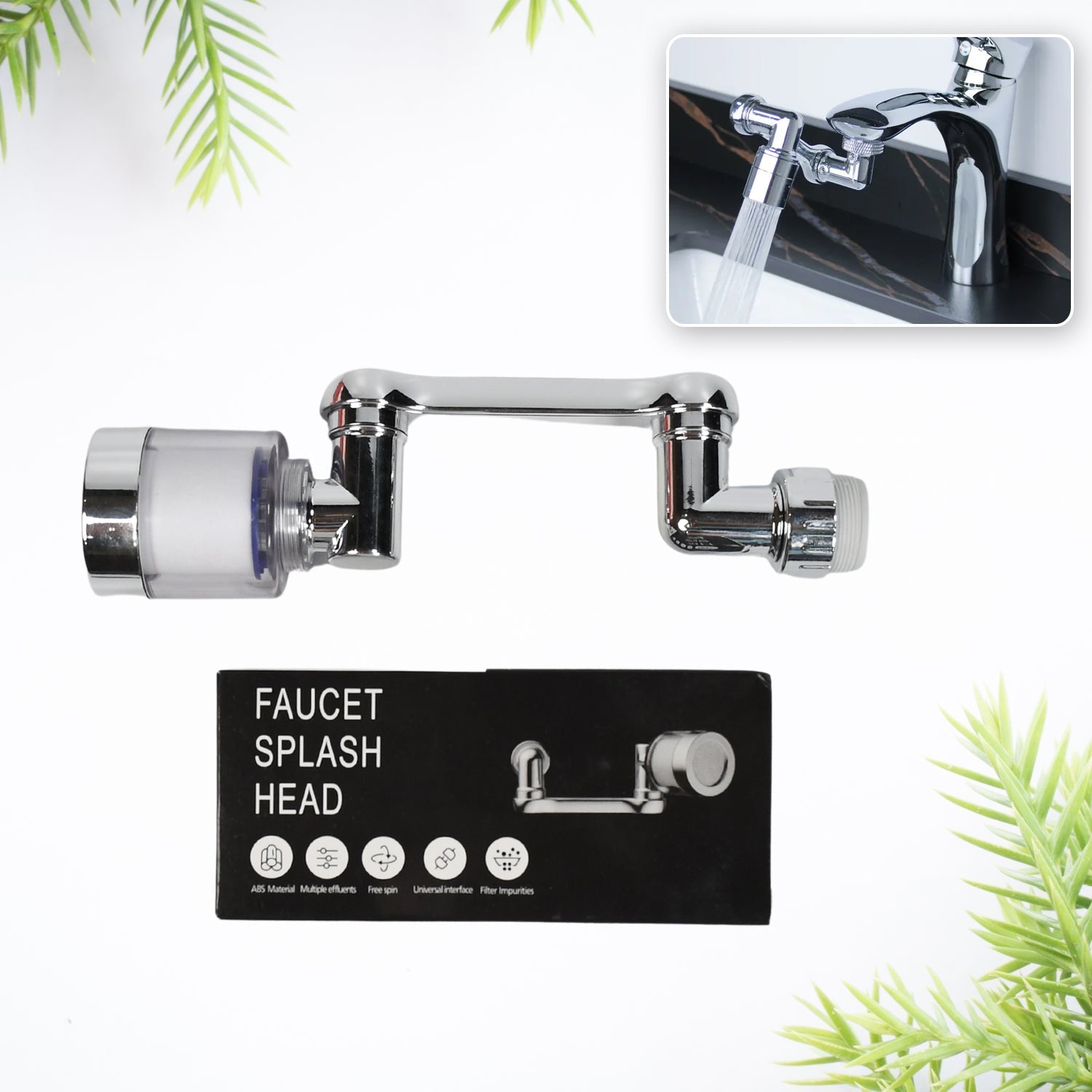 Rotating faucet sprayer head for water saving