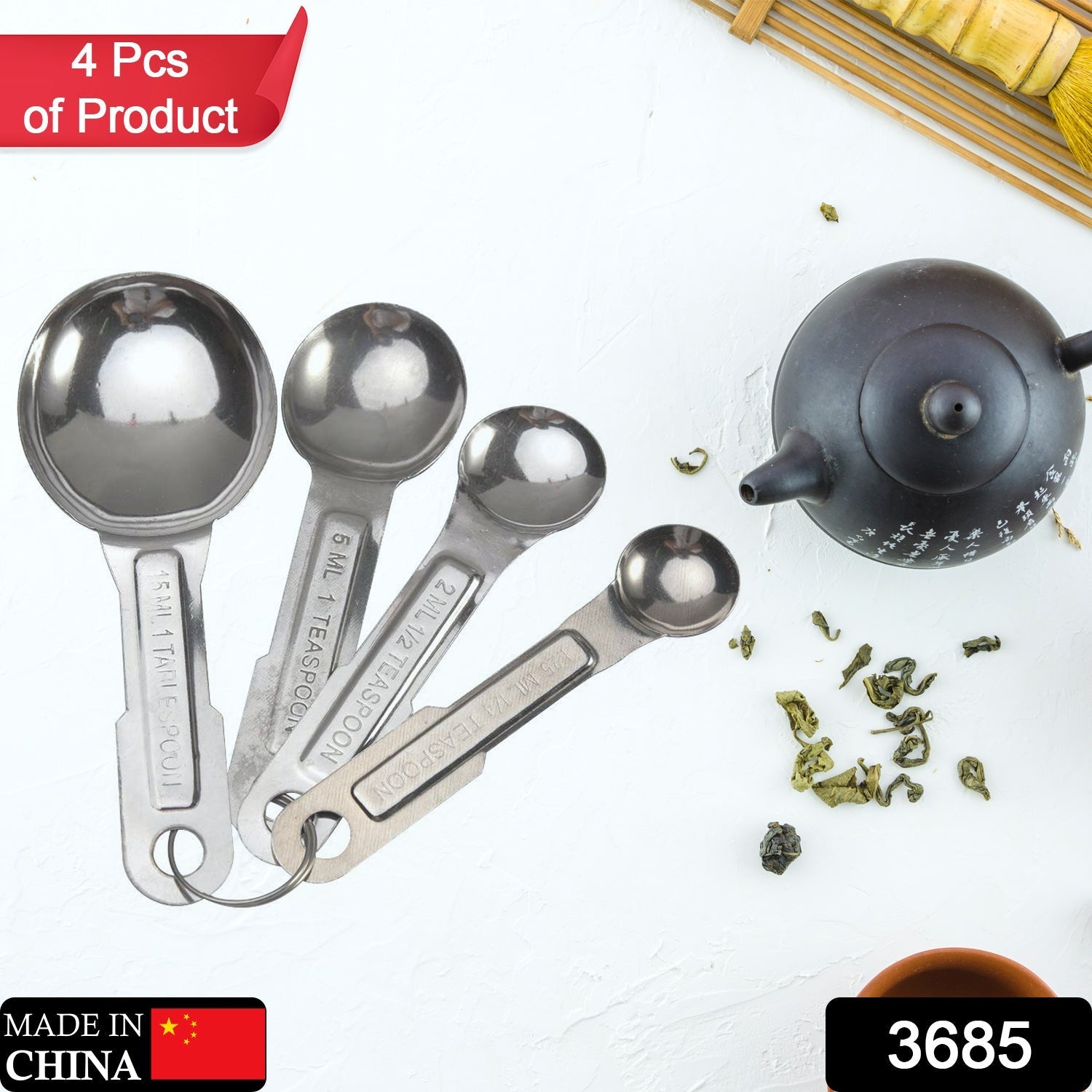 Durable stainless steel measuring spoons for baking