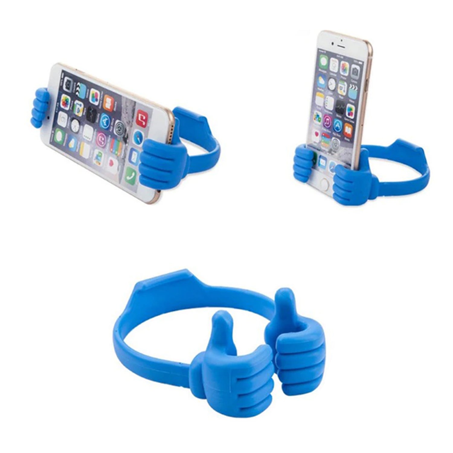 Creative hand-shaped mobile stand for holding phones securely.