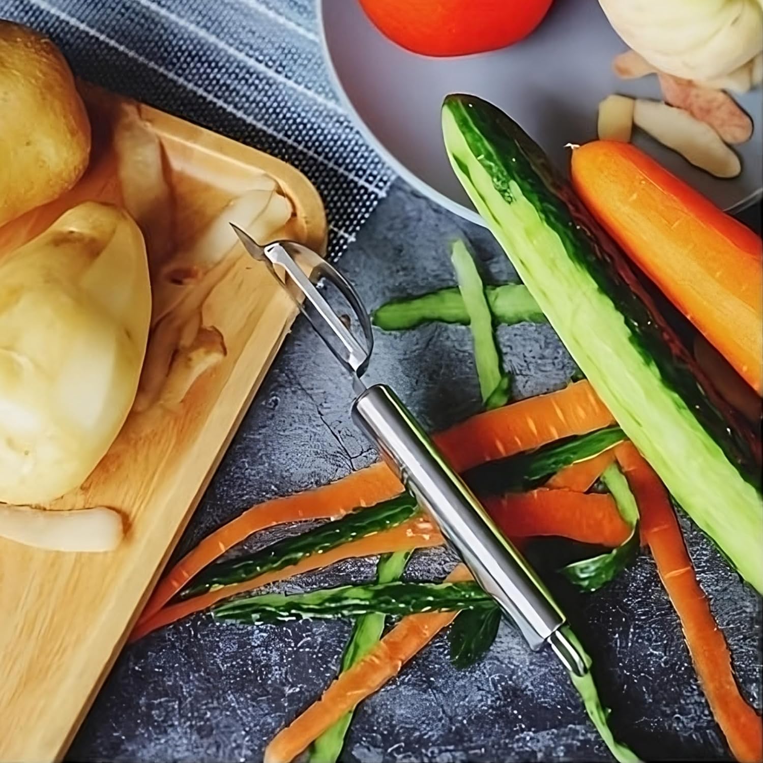 Easy-to-use peeler for potatoes and vegetables