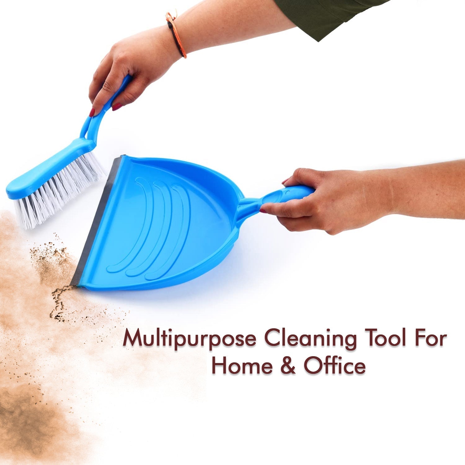 Long handle dustpan and brush for home use.