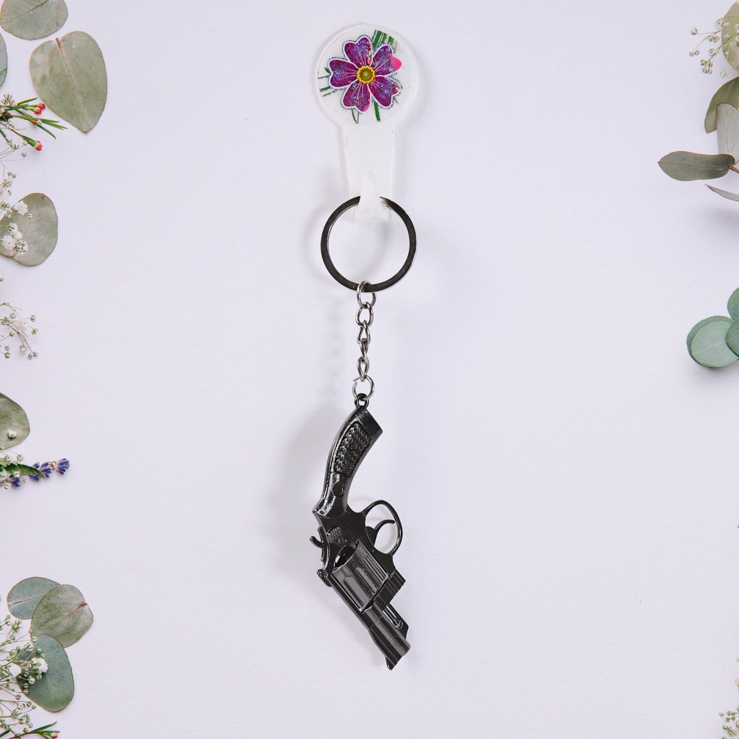 Gun Keychain Metal Weapon Key Rings Pendant for Men, Birthday Gifts (1 Pc / Mix Design)