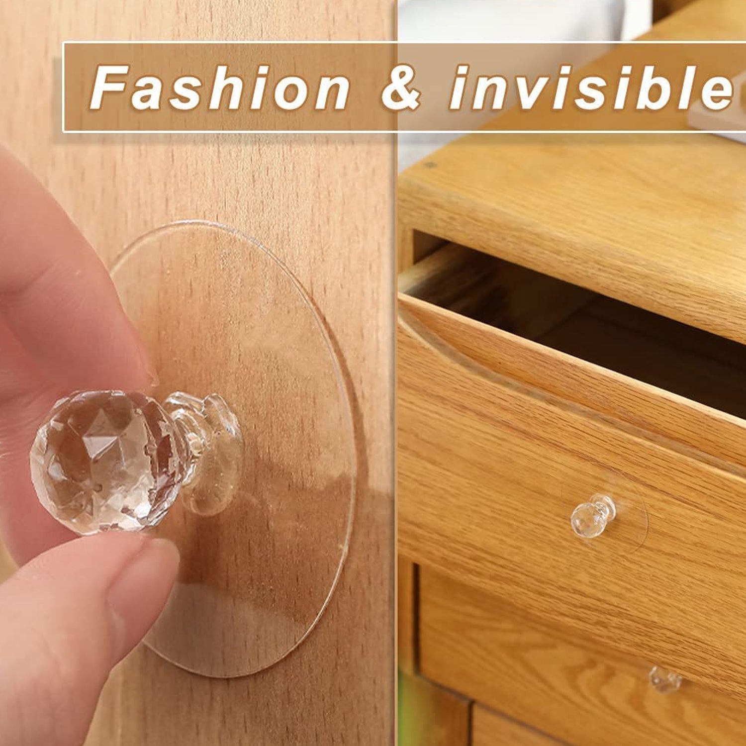 Clear Cabinet Drawer Knobs / Hook, Diamond Crystal Shaped Pulls Handles for Wardrobe, Cupboard, Bathroom Dresser, Furniture Door Window (1 Pc)