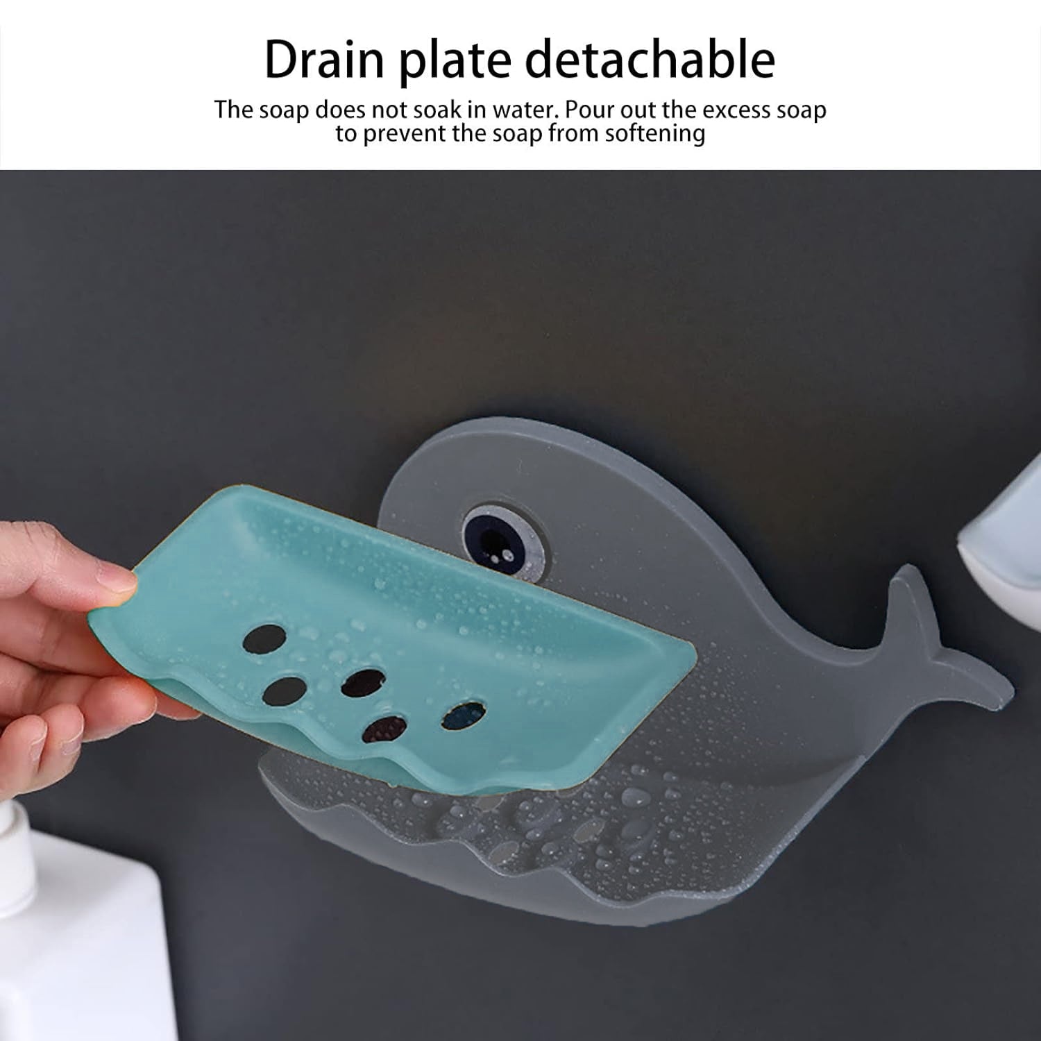 Double-layer soap rack in a fish design.