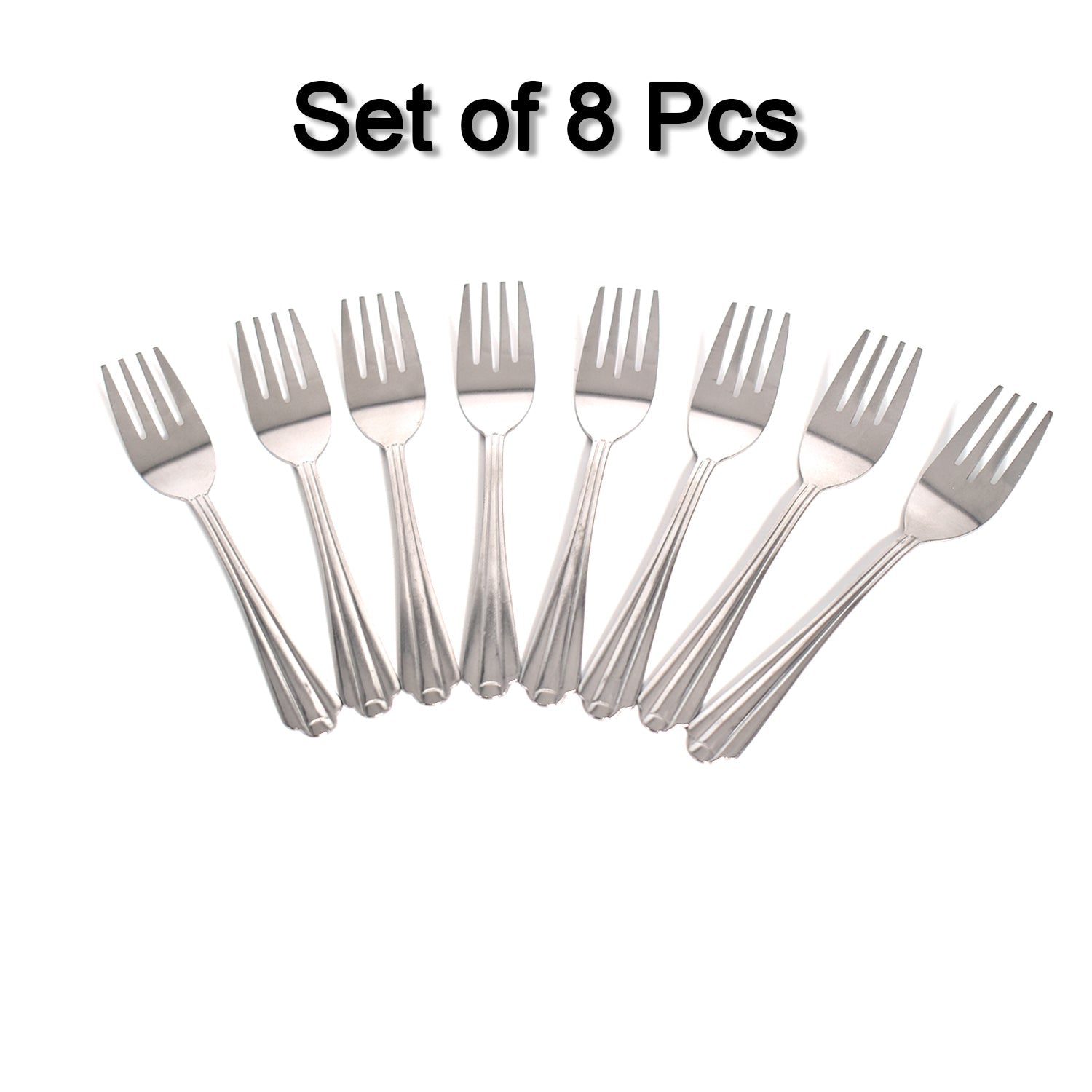 Eight-piece set of small forks for dining and kitchen use