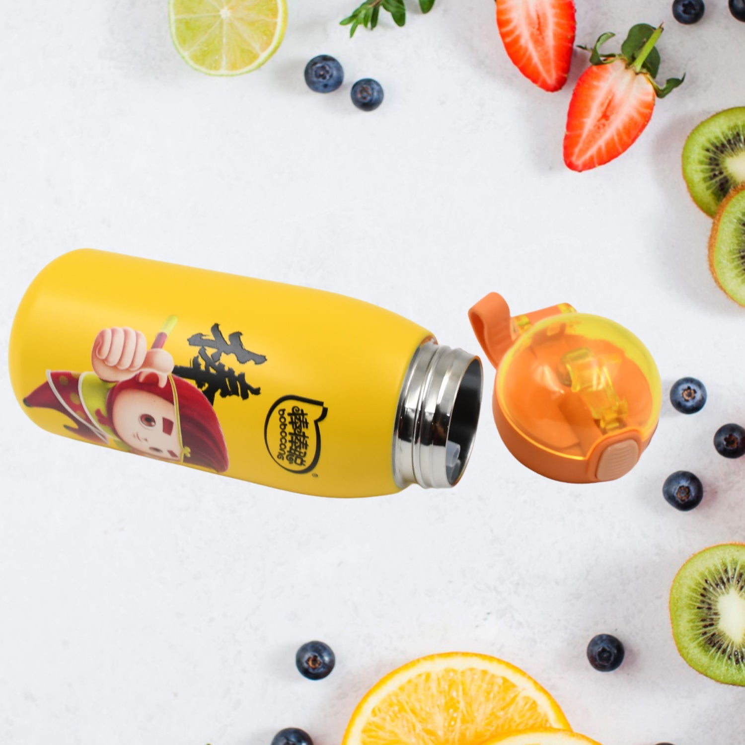 Vacuum Insulated Bottle with Built-In Straw