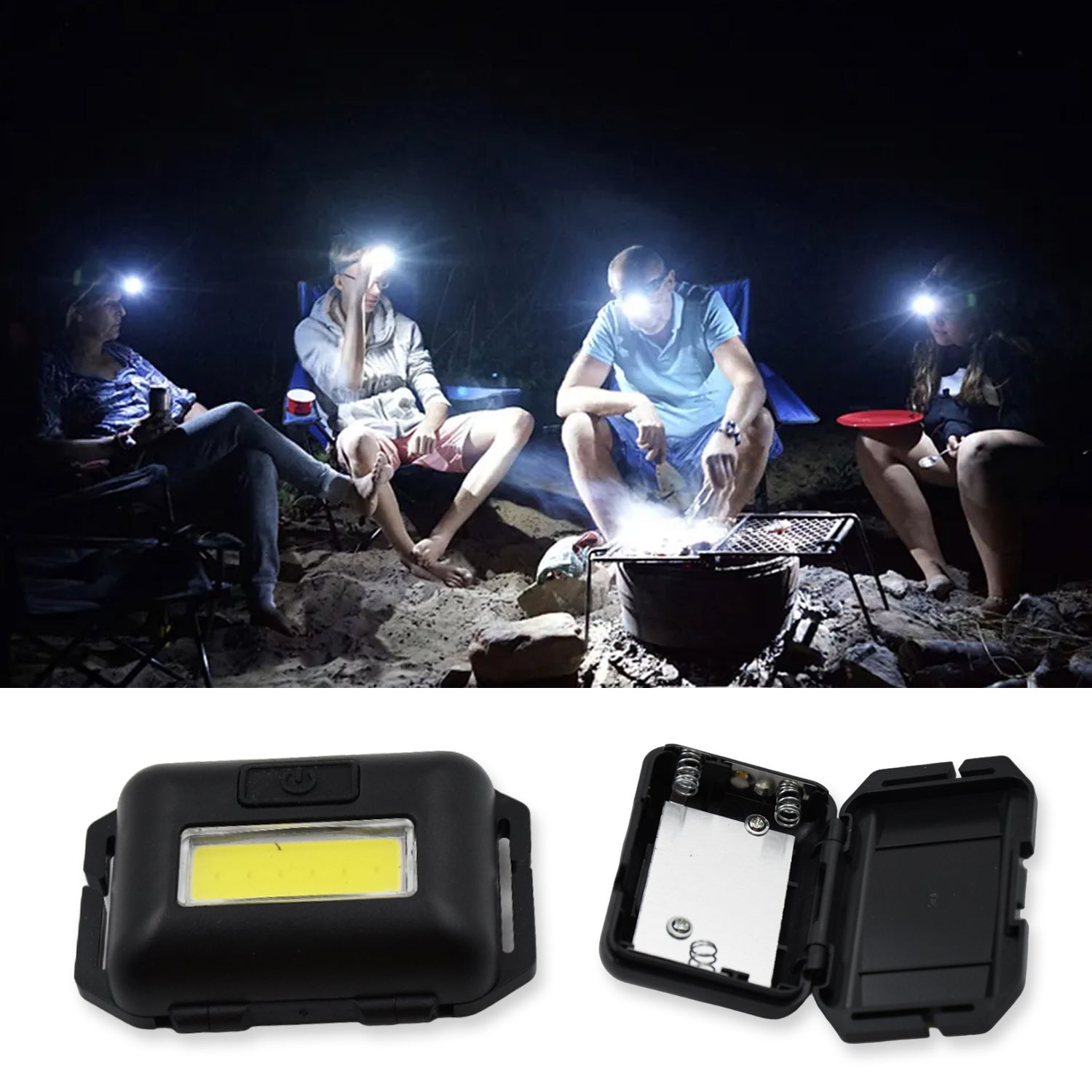 Head lamp Flashlight Waterproof Portable Lantern Headband Light Torch Lamp for Outdoor Camping Hiking Backpack Cycling, Running Hunting 10W Cob(1 Pc)