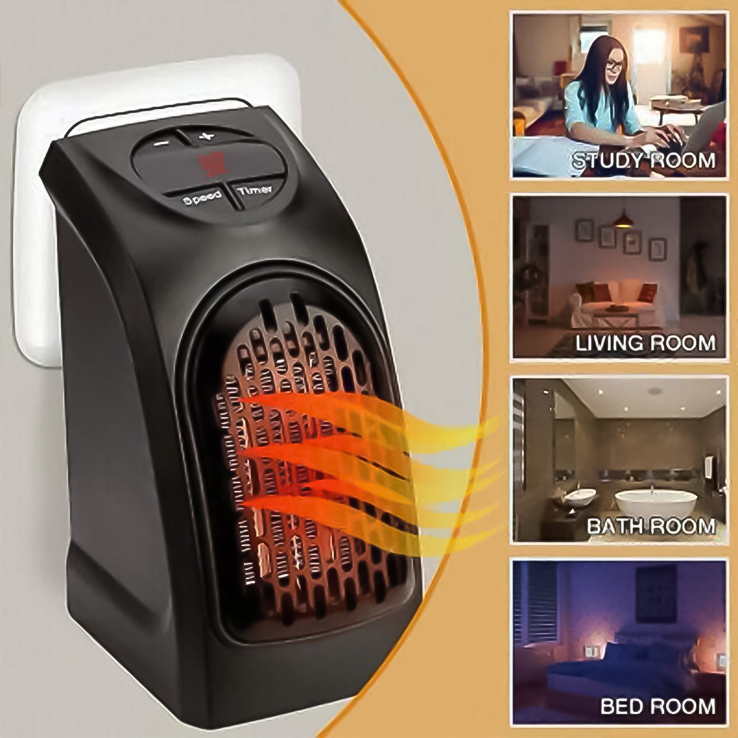 Electric Mini Handy Heater Plug-In Wall (400w)