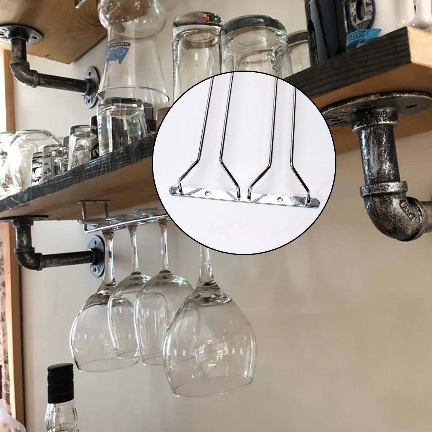 Stemware rack for bar