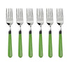 Stainless steel dining forks set of 6 with comfortable grip for home use.