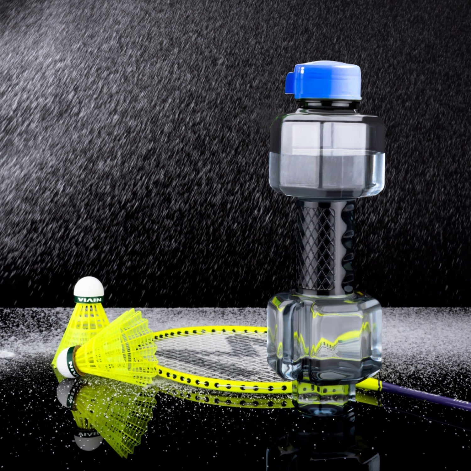 Dumbbell-shaped water bottle in vibrant color