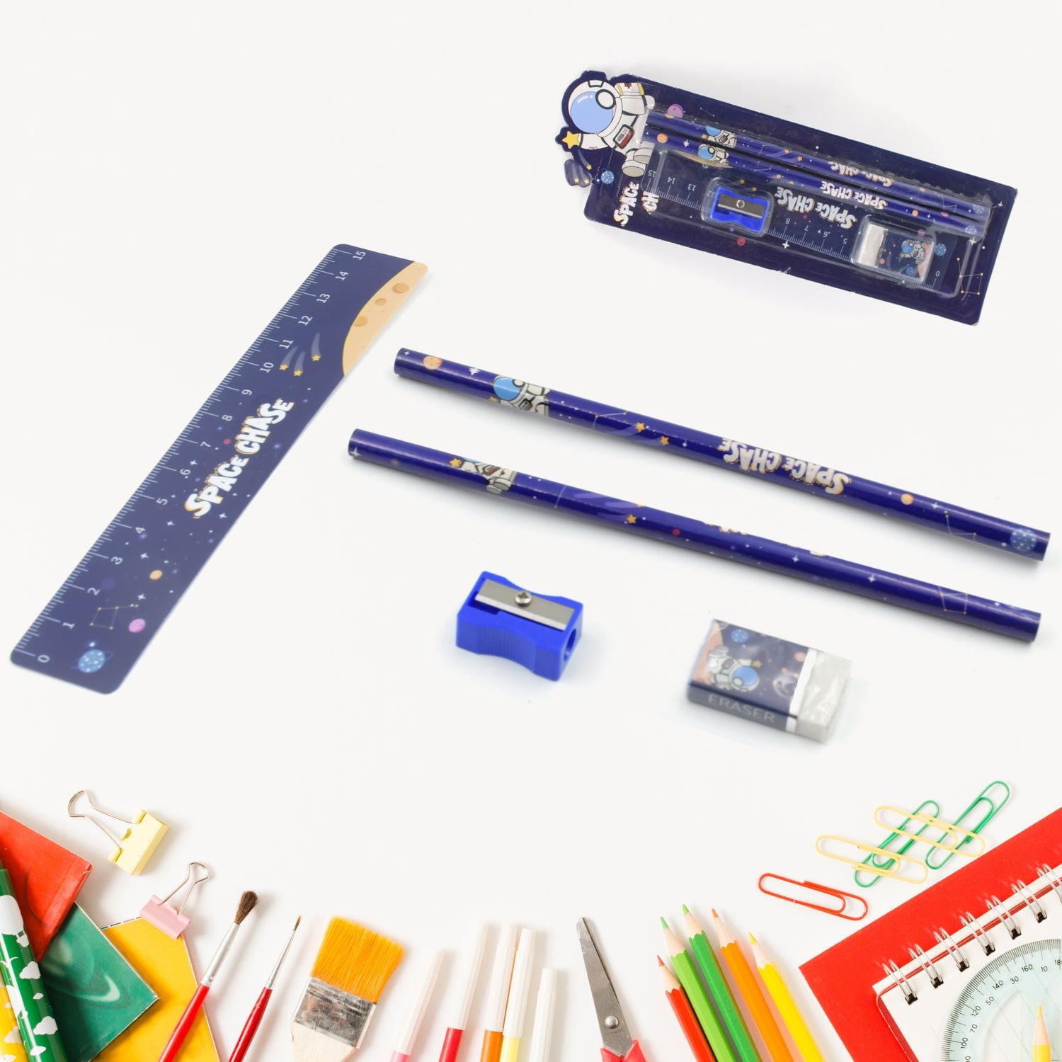 5-in-1 cartoon pencil set for school and play