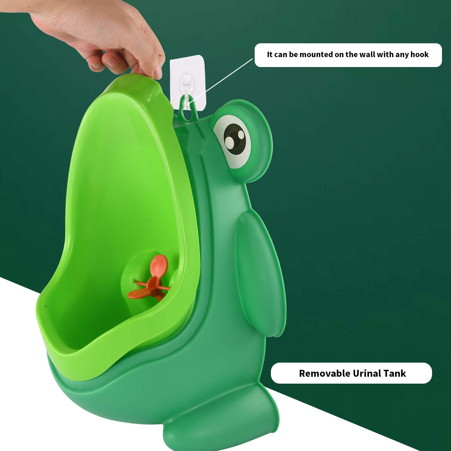 Urinal with cute aiming target for boys