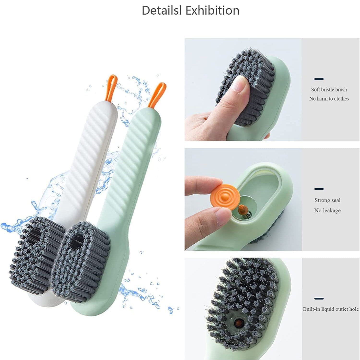 Multifunctional Scrubbing Brush with Liquid / Soap Dispenser, Cleaning Brush with Liquid / Soap Dispenser, Shoe Brush for Cleaning, Cloth Cleaning Brush with Handle Liquid Shoe Brush For Shoe Clothes (1 Pc)