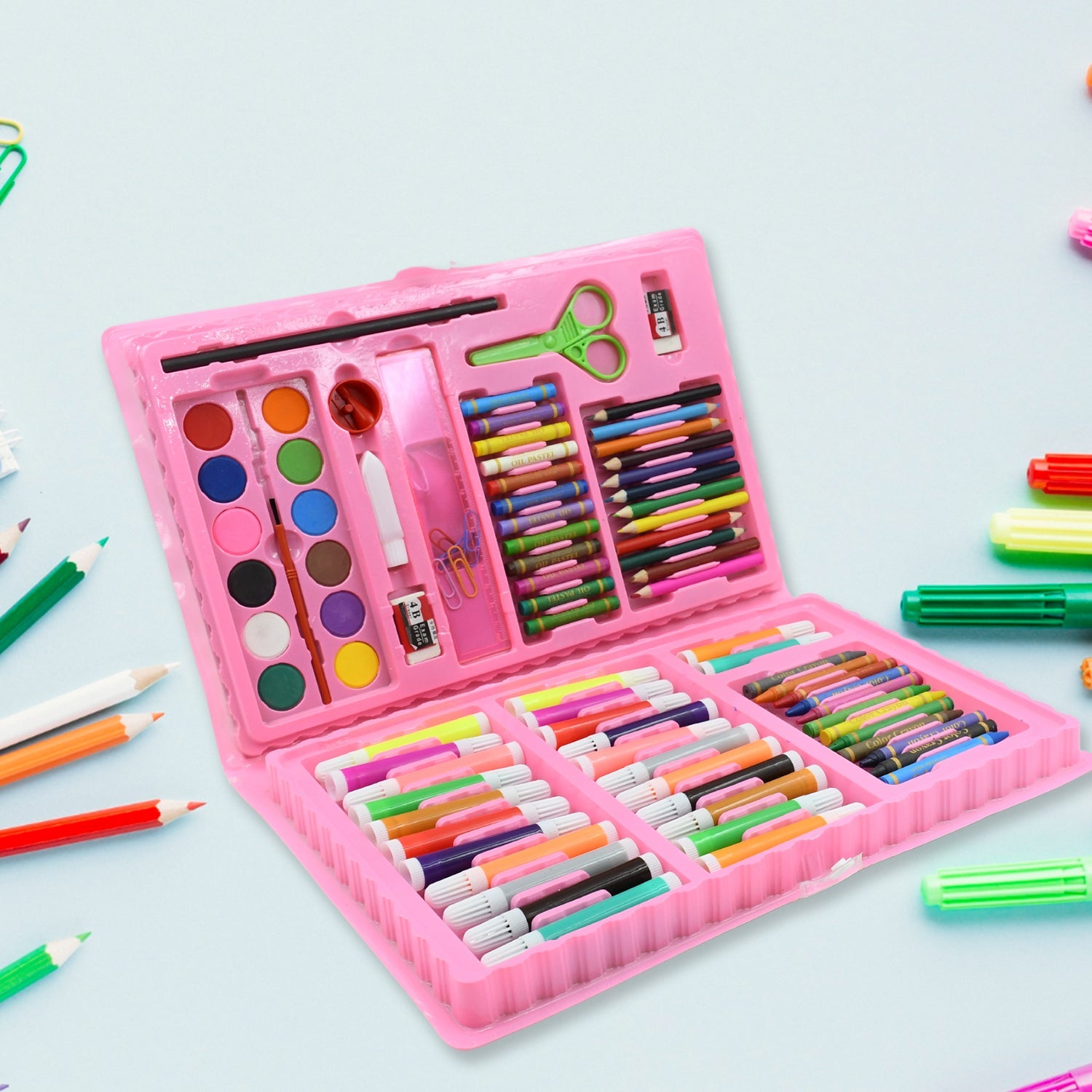 17978 Art Set Kids Art Supplies Coloring Case Kit Painting & Drawing Sets for Kids Boys Girls Gifts Toys Age 4 & Above - Mix Colors, Kids Colorful Bag (86 Pcs Set)