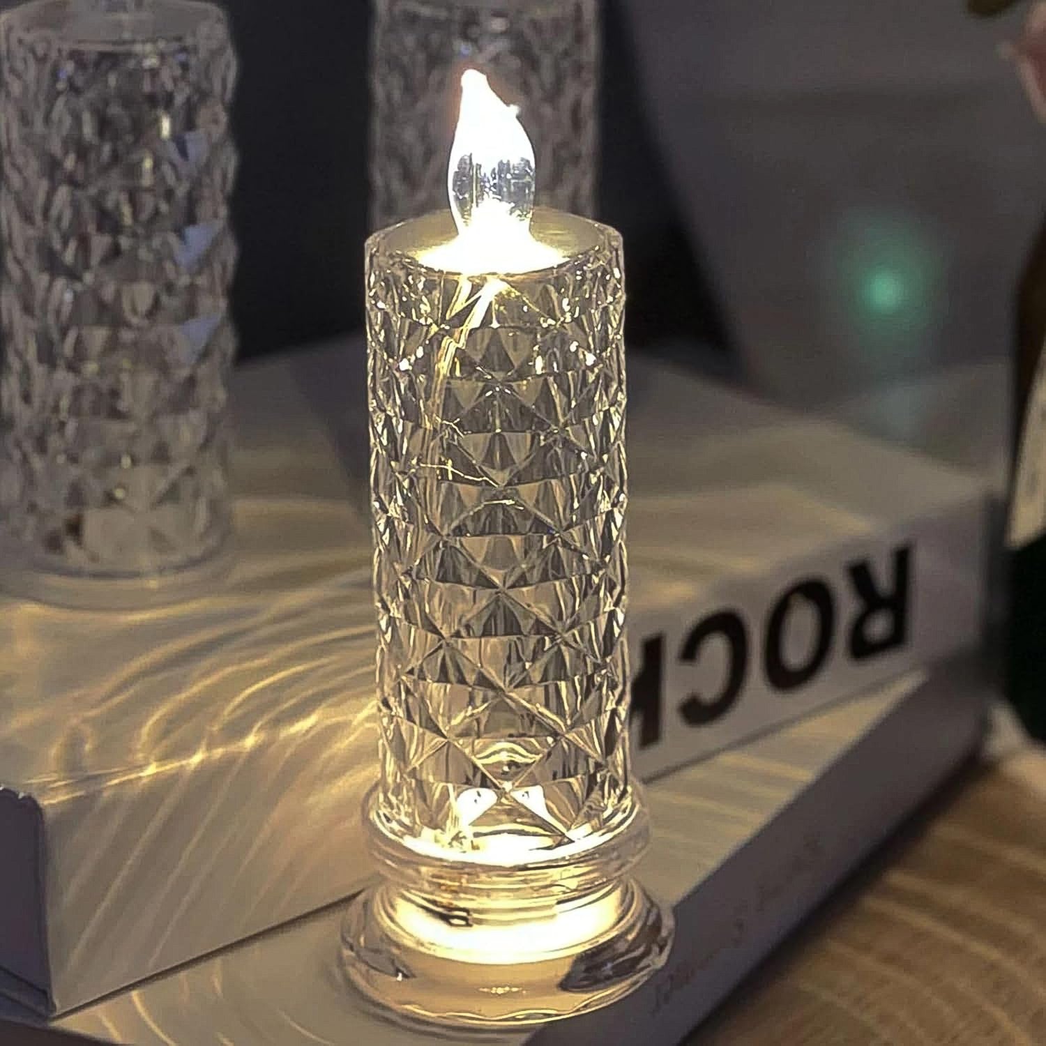 Rose Candles for Home Decoration, Crystal Candle Lights