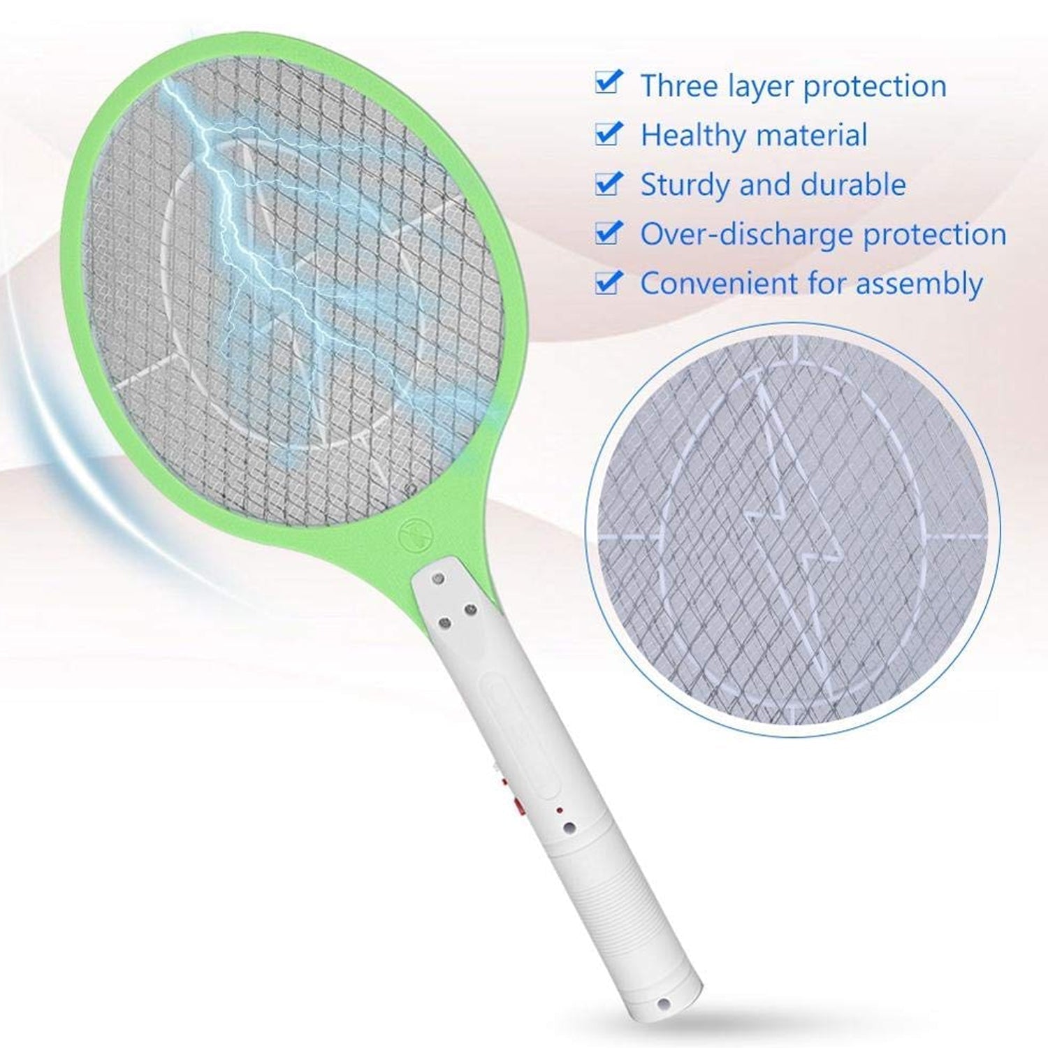 Mosquito Killer Racket Rechargeable Handheld Electric Fly Swatter Mosquito Killer Racket Bat, Electric Insect Killer (Quality Assured)