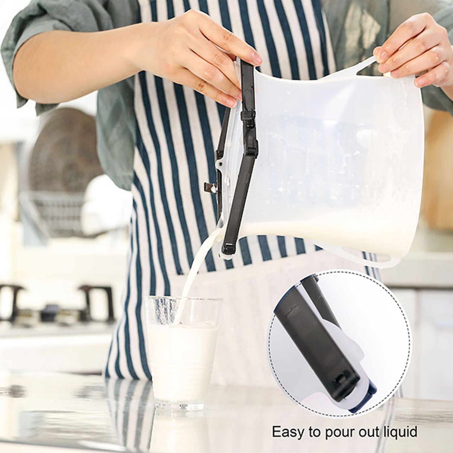 Leakproof silicone bags for food storage