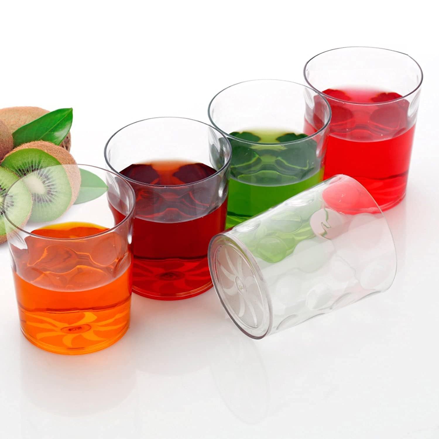 Clear Bubble-Design Juice and Water Glasses