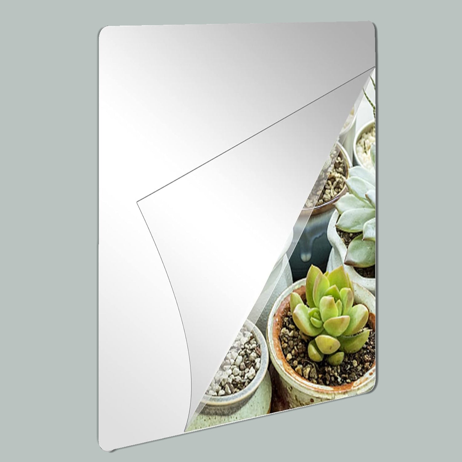 Square adhesive mirrors for bathroom, pack of 10