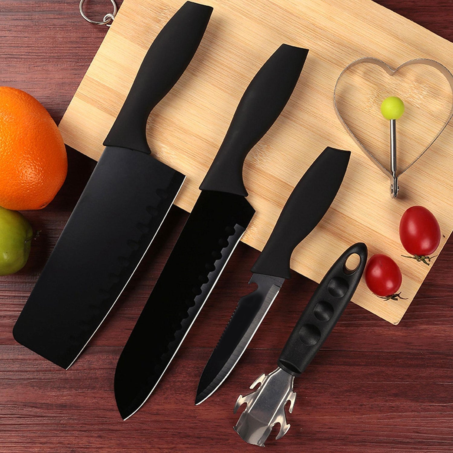 Chopping and utility knife set stainless steel