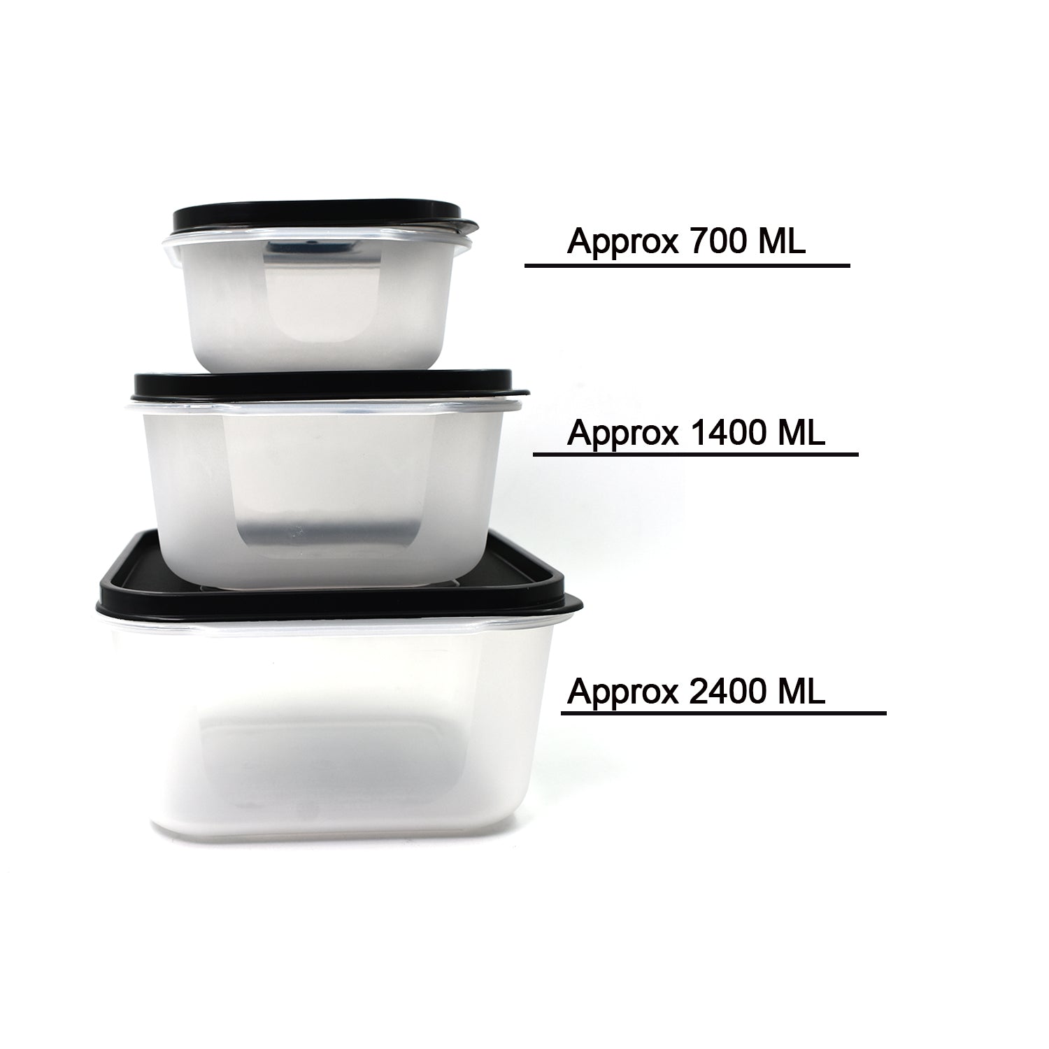 Set of square storage containers