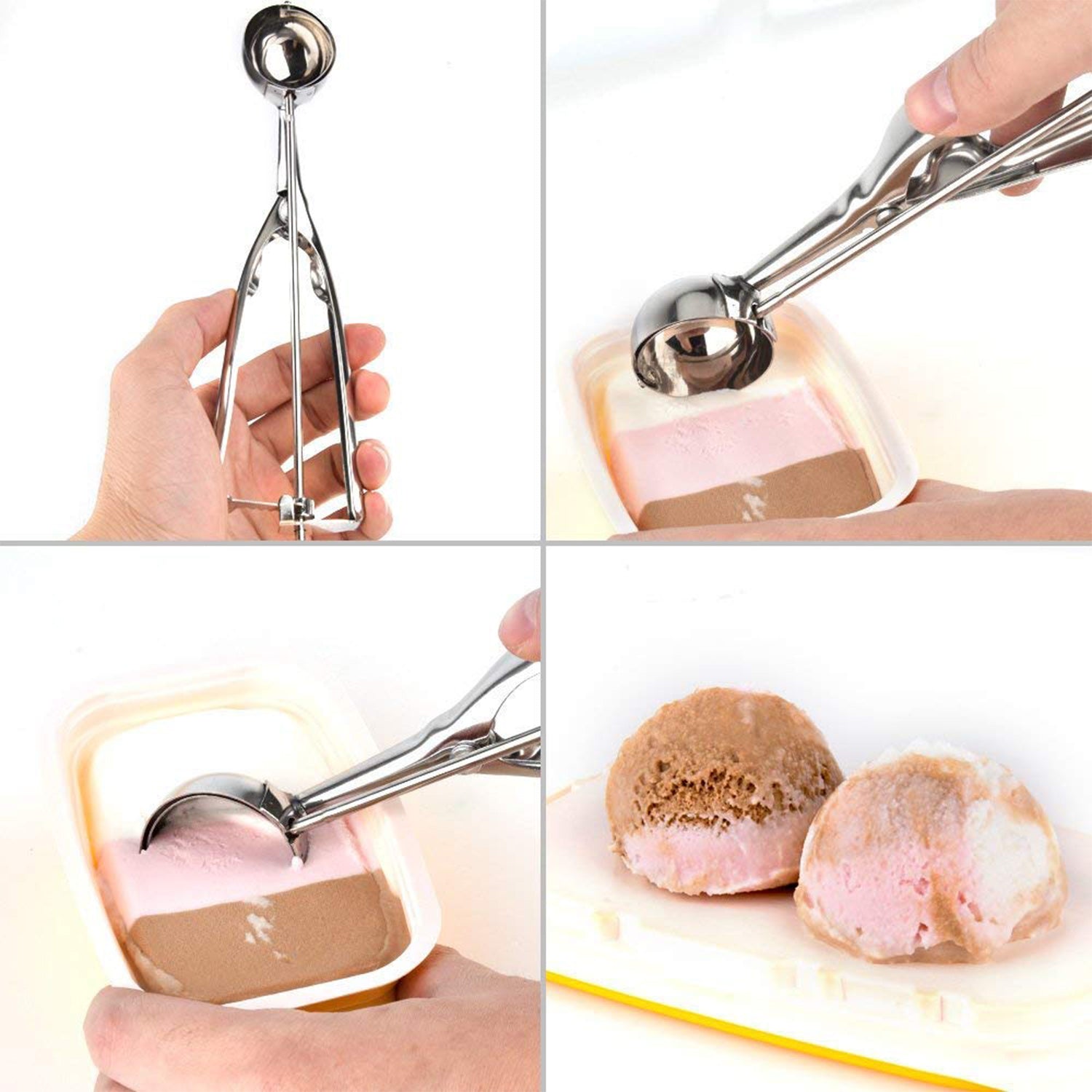 Ice cream scooper with trigger