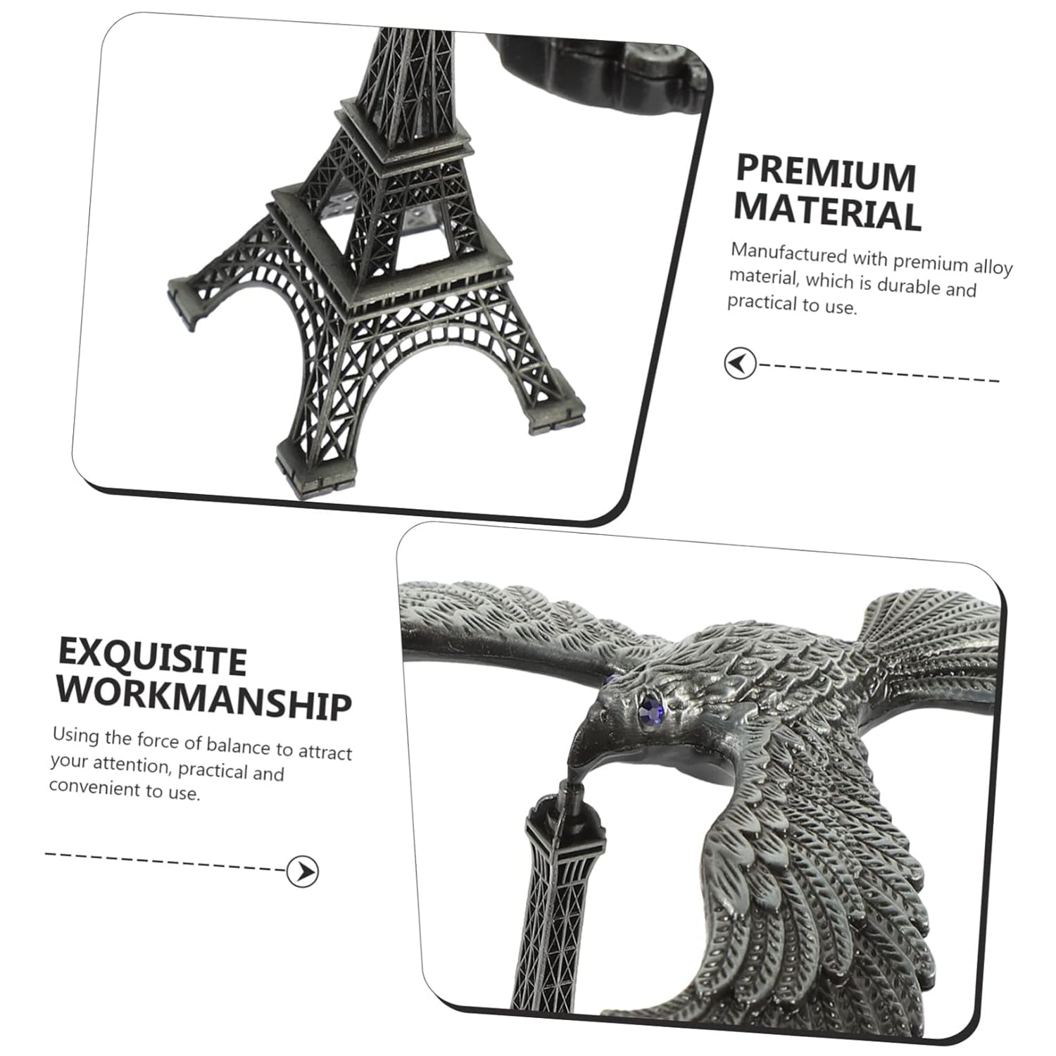 Balancing Bird Metal Eiffel Tower Statue Balance Eagle Toy (1 Set)