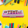 Multipurpose plastic pencil case with double deck, cartoon print