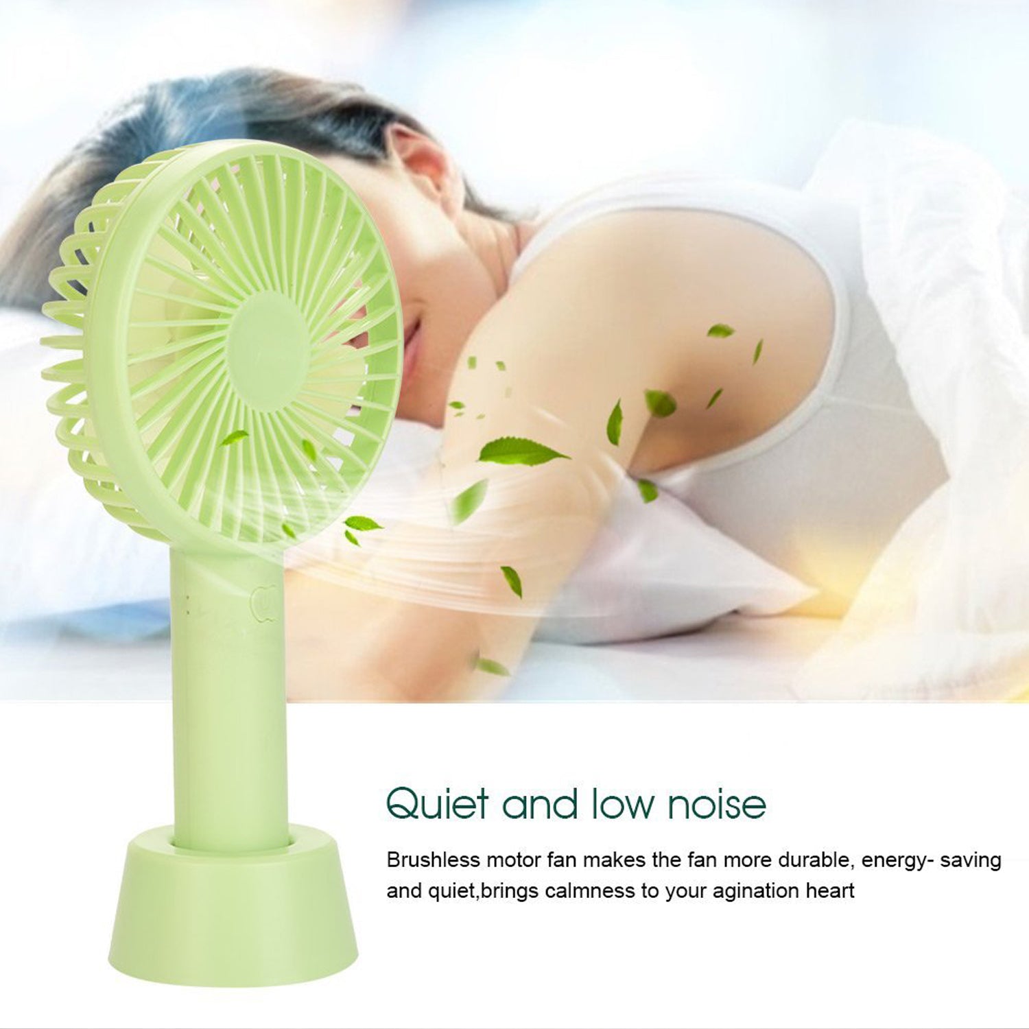 Handheld cooling fan, perfect for summer; not including batteries.