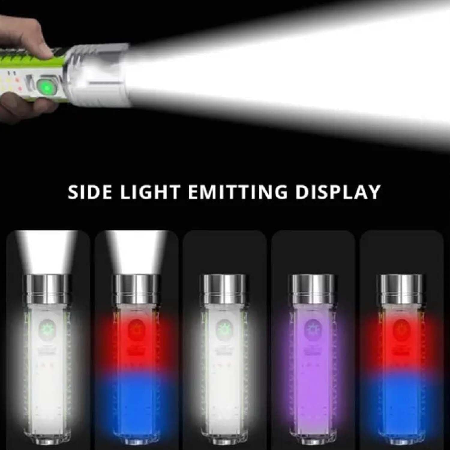 Pattern Flashlight USB Flashlight Rechargeable LED Torch Light (1 Pc)