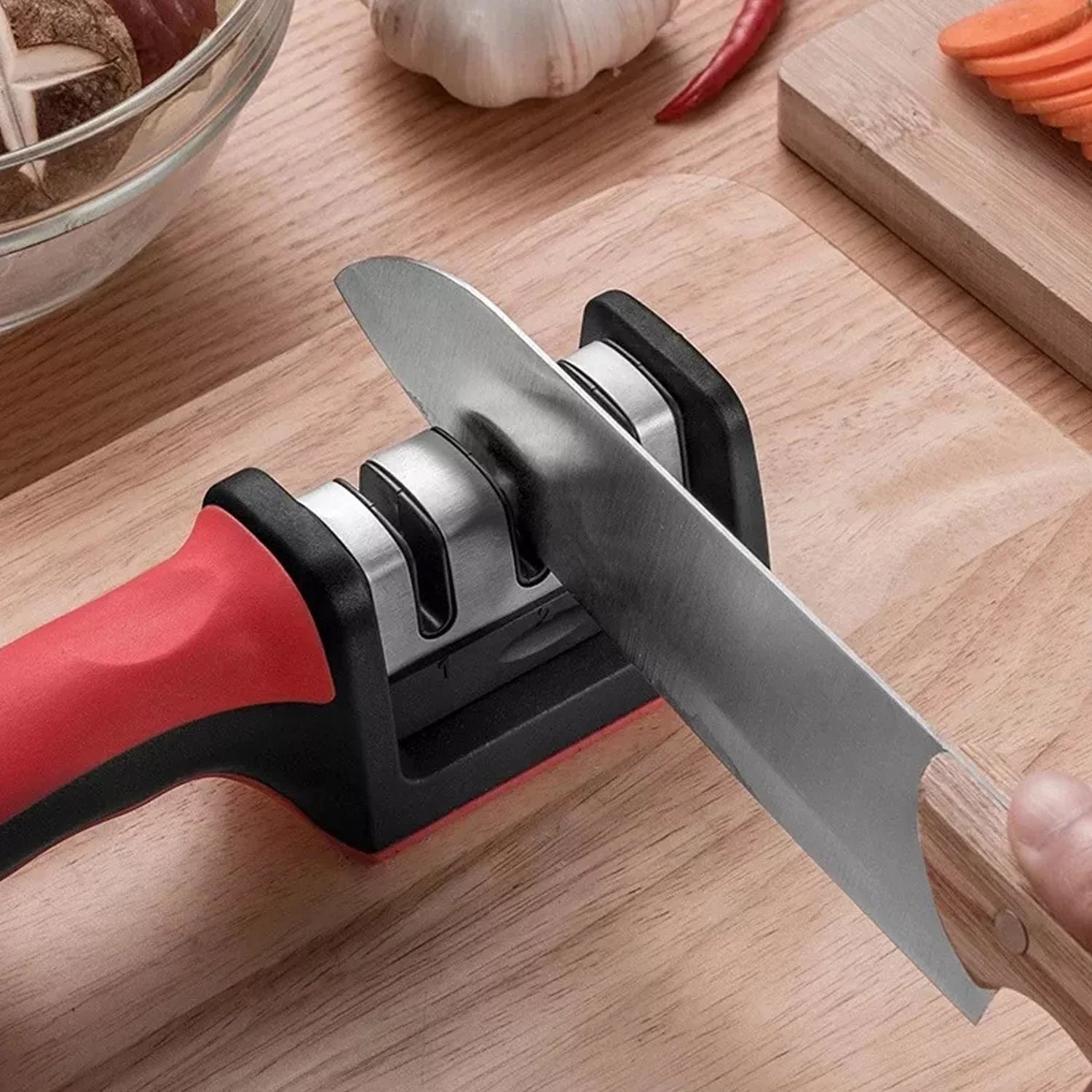 Manual Knife Sharpener 3 Stage Sharpening Tool for Ceramic Knife and Steel Knives (1 Pc)