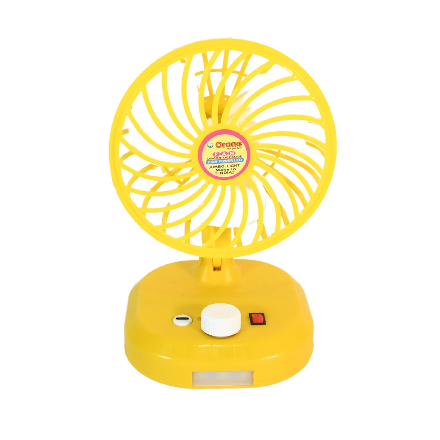 USB-C Type Rechargeable Portable Fan With LED Light Heavy Duty Motor & Foldable Fan With Charging Port Home, Outdoor, Temple