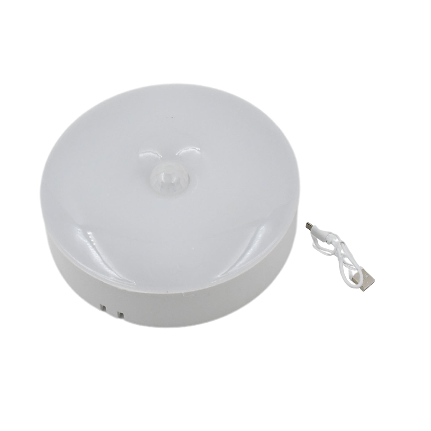 8 LED round motion sensor light, ideal for closets and hallways.