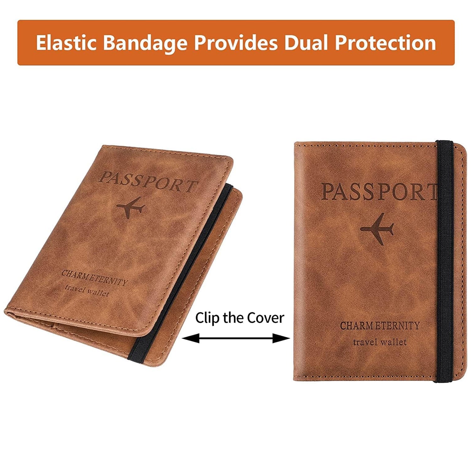 Passport Holder Cover PU Leather Travel Wallet case (1 Pc / 15×11 Cm)