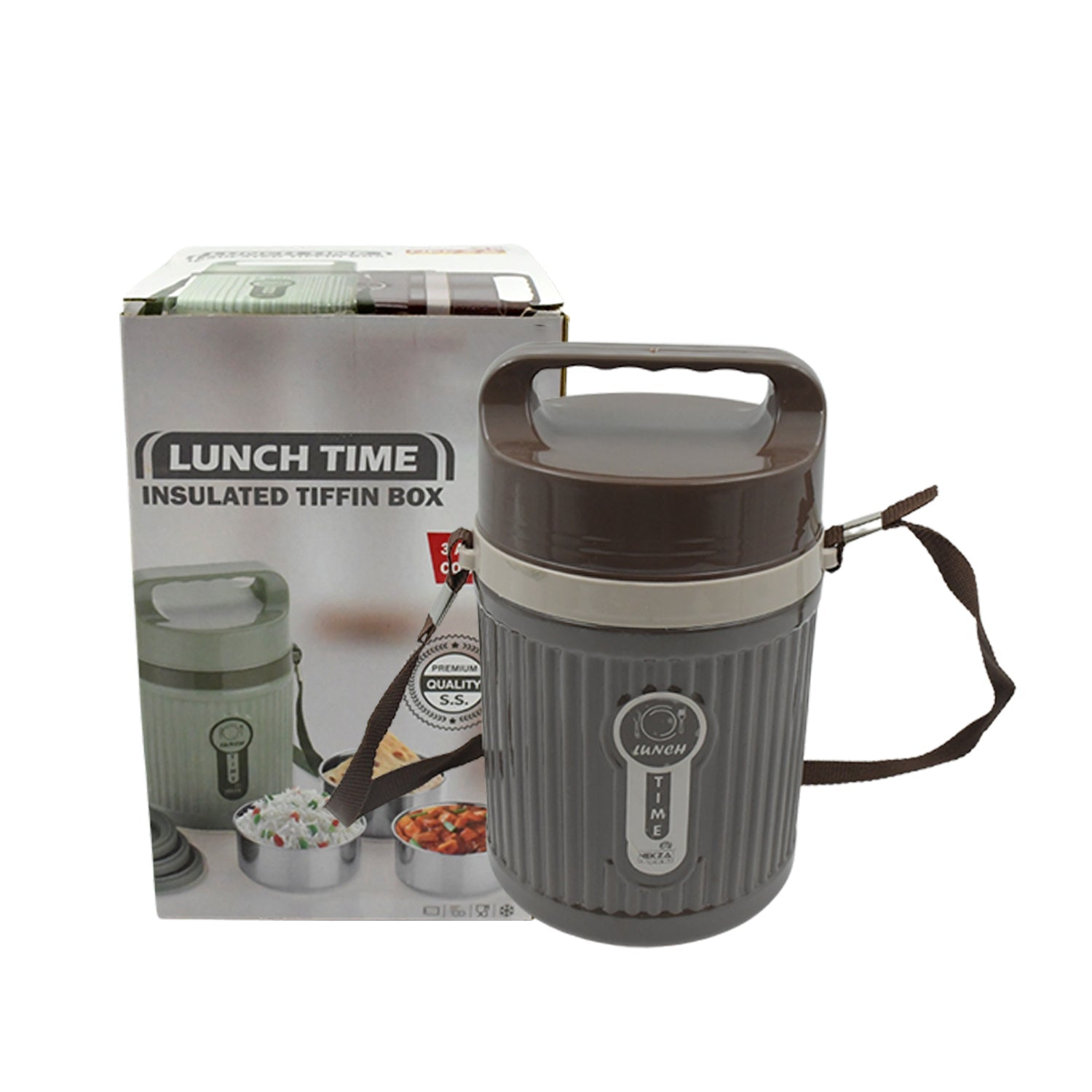 Insulated tiffin with easy-to-carry handle