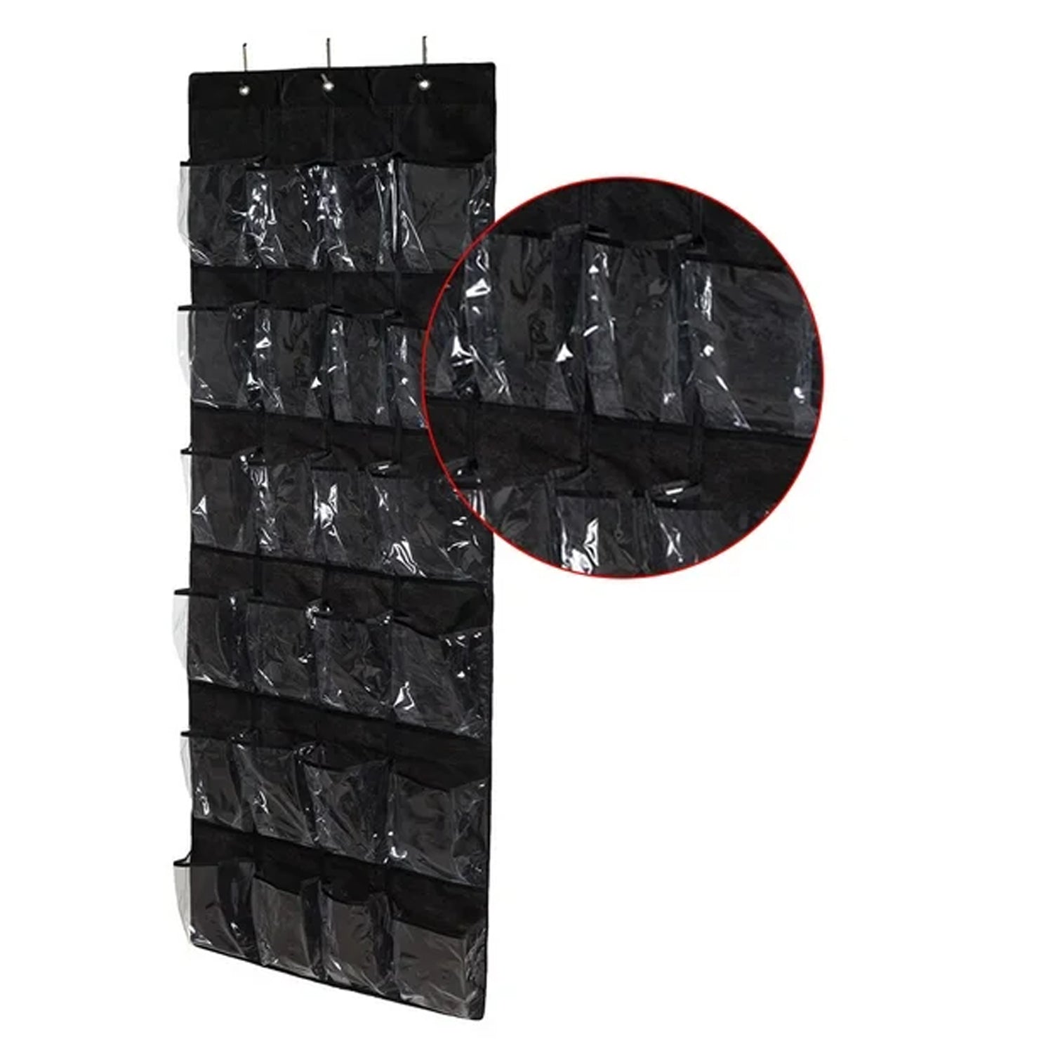 24 Grid Over the Door Shoe Organizer Rack Hanging Storage Space Saver (1 Pc)