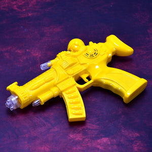 Transparent glow gear gun with rainbow lights