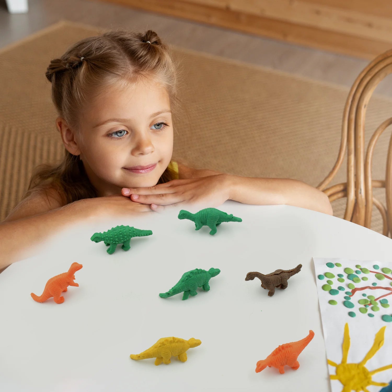 7 Piece Dinosaur Shaped Erasers for Kids - Animal Erasers, 3D Puzzle