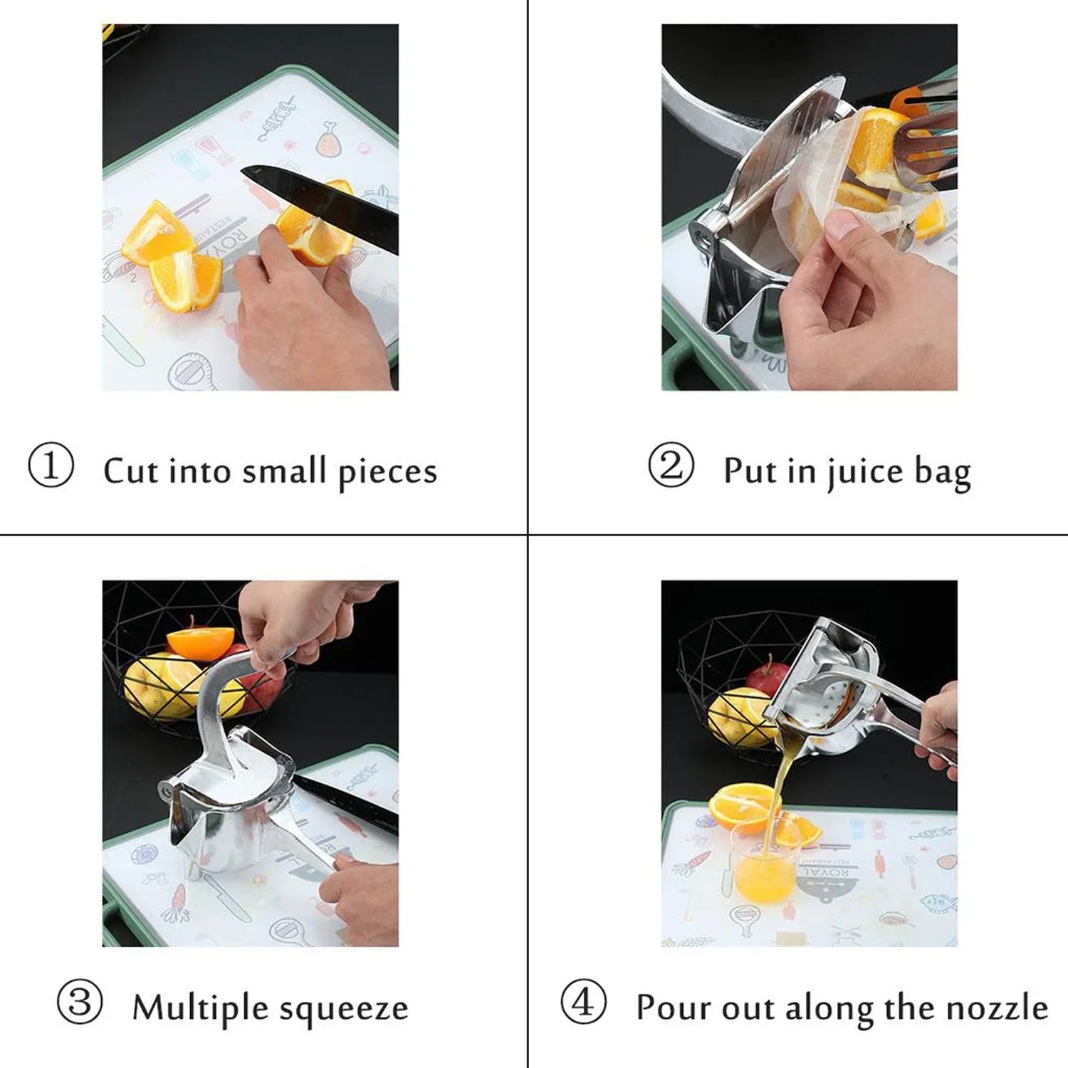 Portable manual juicer for quick squeezing.