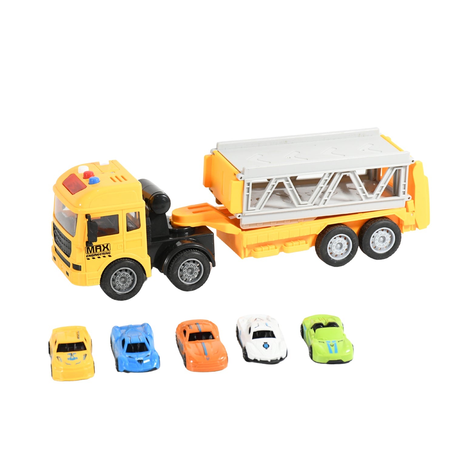 Realistic Long-Haul Toy Vehicle Transport Playset with Lights and Sound