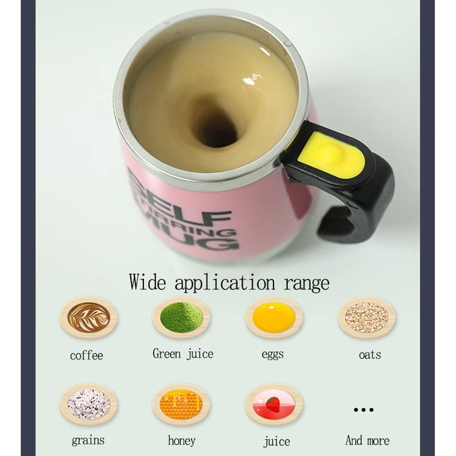 Self Stirring Mug With Lid used in all kinds of household and official places for serving drinks, coffee, any types of beverages etc. (1 Pc / 400 ML)