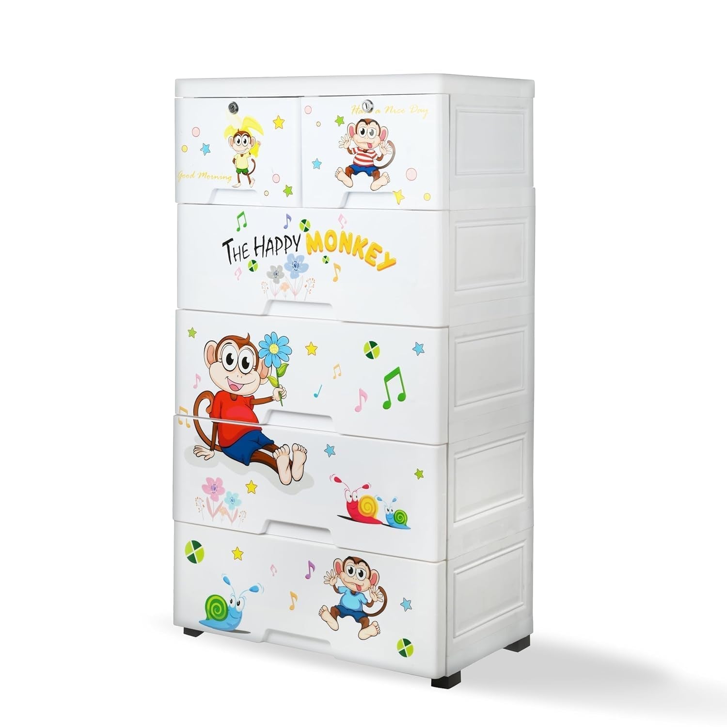 Kid's Plastic Chest of 6 Drawers, Multi-Purpose Storage Organizer/Wardrobe for Kids