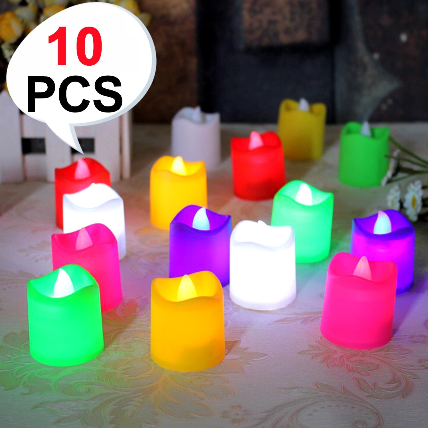 Set of LED tealight candles for festive occasions, battery powered