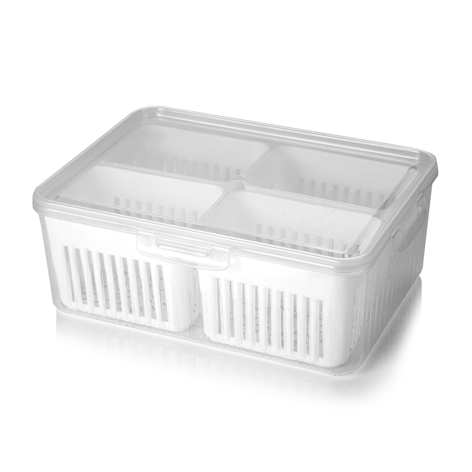 Fridge Storage Boxes Freezer Storage Containers, Container for Kitchen Storage Set, Storage in Kitchen, Vegetable Storage, Draining Crisper Refrigerator Food Box (1 Pc)