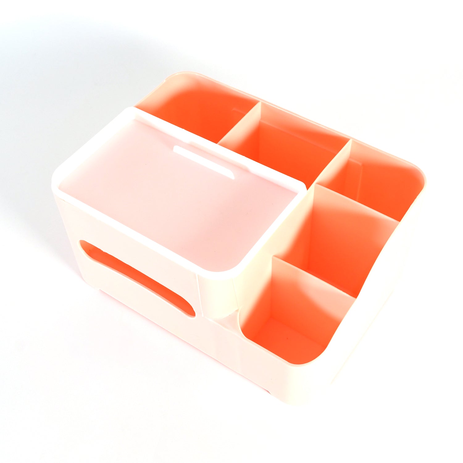 6-Compartment Desk Organizer – Multi-Function Storage for Tissue, Stationery, Remote & Mobile (Home/Office)